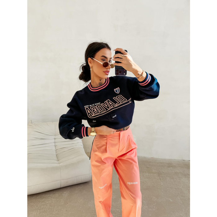 BLUZA DRESOWA BAWEŁNIANA DAMSKA OLAVOGA VESA NAVY BLUE