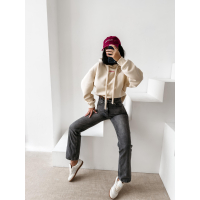 BLUZA DRESOWA BAWEŁNIANA DAMSKA OVERSIZE OLAVOGA ADORE MATCHY MATCHY COCONUT