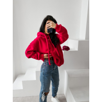 BLUZA DRESOWA BAWEŁNIANA DAMSKA OVERSIZE OLAVOGA ADORE MATCHY MATCHY RED