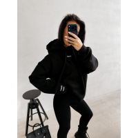 BLUZA DRESOWA BAWEŁNIANA DAMSKA OVERSIZE OLAVOGA ADORE MATCHY MATCHY BLACK