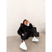 BLUZA DRESOWA BAWEŁNIANA DAMSKA OVERSIZE OLAVOGA VELA BLACK