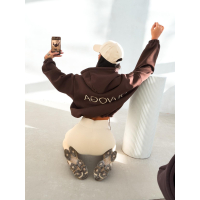 BLUZA DRESOWA BAWEŁNIANA DAMSKA OVERSIZE OLAVOGA VELA BROWN