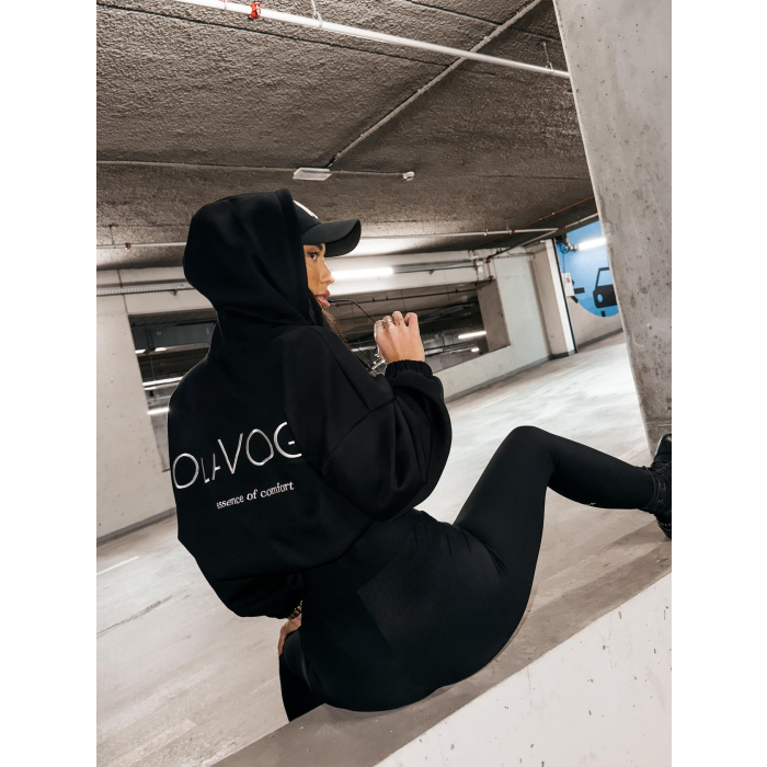 BLUZA DRESOWA BAWEŁNIANA DAMSKA OVERSIZE OLAVOGA VELA BLACK