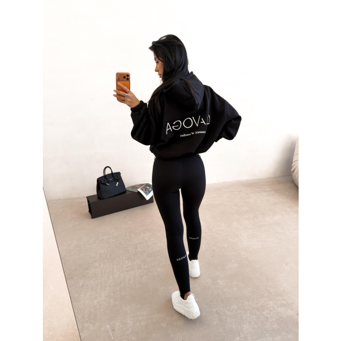 BLUZA DRESOWA BAWEŁNIANA DAMSKA OVERSIZE OLAVOGA VELA BLACK