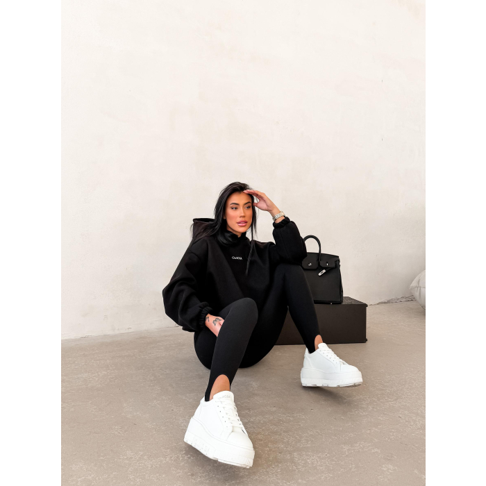 BLUZA DRESOWA BAWEŁNIANA DAMSKA OVERSIZE OLAVOGA VELA BLACK