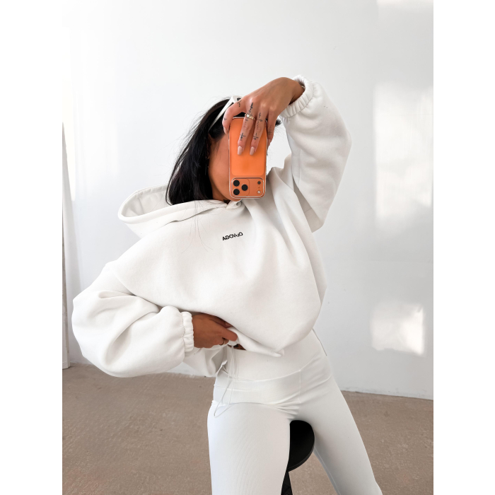 BLUZA DRESOWA BAWEŁNIANA DAMSKA OVERSIZE OLAVOGA VELA ECRU