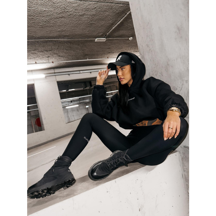 BLUZA DRESOWA BAWEŁNIANA DAMSKA OVERSIZE OLAVOGA VELA BLACK