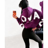 BLUZA DRESOWA BAWEŁNIANA DAMSKA OVERSIZE OLAVOGA VINTA PLUM