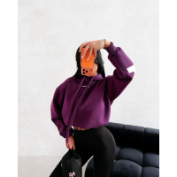 BLUZA DRESOWA BAWEŁNIANA DAMSKA OVERSIZE OLAVOGA VINTA PLUM