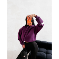 BLUZA DRESOWA BAWEŁNIANA DAMSKA OVERSIZE OLAVOGA VINTA PLUM