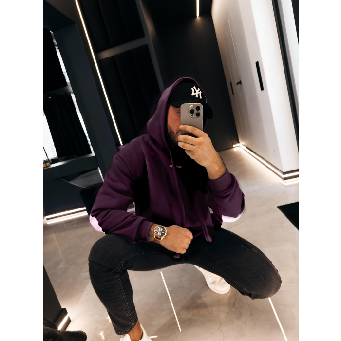 BLUZA MĘSKA BAWEŁNIANA OVERSIZE OLAVOGA MEN VINTA PLUM