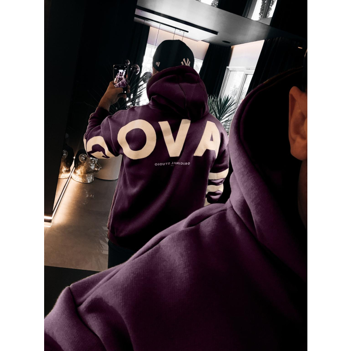 BLUZA MĘSKA BAWEŁNIANA OVERSIZE OLAVOGA MEN VINTA PLUM