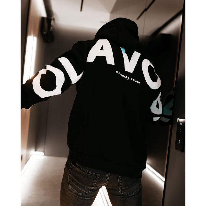 BLUZA MĘSKA BAWEŁNIANA OVERSIZE OLAVOGA MEN VINTA BLACK