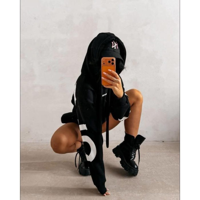BLUZA DRESOWA BAWEŁNIANA DAMSKA OVERSIZE OLAVOGA VINTA BLACK