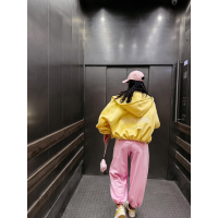 BLUZA DRESOWA BAWEŁNIANA DAMSKA Z KAPTUREM NA ZAMEK OLAVOGA LASANA YELLOW
