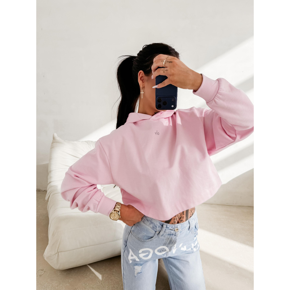 BLUZA DRESOWA BAWEŁNIANA DAMSKA Z KAPTUREM OLAVOGA APERIO PINK BLUZA DRESOWA BAWEŁNIANA DAMSKA Z KAPTUREM OLAVOGA APERIO PINK