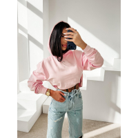 BLUZA DRESOWA BAWEŁNIANA DAMSKA Z KAPTUREM OLAVOGA APERIO PINK