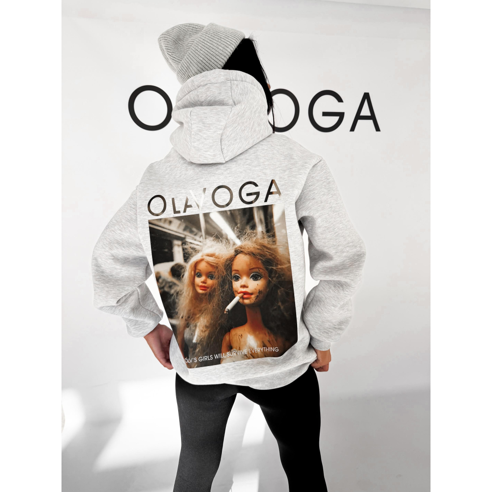 BLUZA DRESOWA BAWEŁNIANA DAMSKA Z KAPTUREM OLAVOGA RUNAWAY GRAY BLUZA DRESOWA BAWEŁNIANA DAMSKA Z KAPTUREM OLAVOGA RUNAWAY GRAY