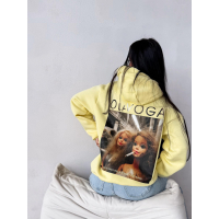 BLUZA DRESOWA BAWEŁNIANA DAMSKA Z KAPTUREM OLAVOGA RUNAWAY YELLOW