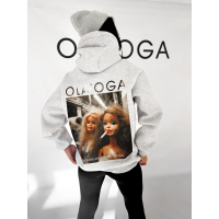 BLUZA DRESOWA BAWEŁNIANA DAMSKA Z KAPTUREM OLAVOGA RUNAWAY GRAY