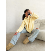 BLUZA DRESOWA BAWEŁNIANA DAMSKA Z KAPTUREM OLAVOGA RUNAWAY YELLOW