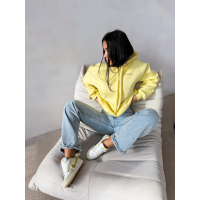 BLUZA DRESOWA BAWEŁNIANA DAMSKA Z KAPTUREM OLAVOGA RUNAWAY YELLOW