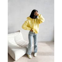 BLUZA DRESOWA BAWEŁNIANA DAMSKA Z KAPTUREM OLAVOGA RUNAWAY YELLOW
