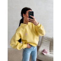 BLUZA DRESOWA BAWEŁNIANA DAMSKA Z KAPTUREM USTA OLAVOGA LUCKY MINDSET NAVY YELLOW