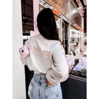 BLUZA DRESOWA DAMSKA NA ZAMEK OLAVOGA ROSEA GRAY