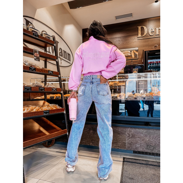 BLUZA DRESOWA DAMSKA NA ZAMEK OLAVOGA ROSEA PUDER PINK