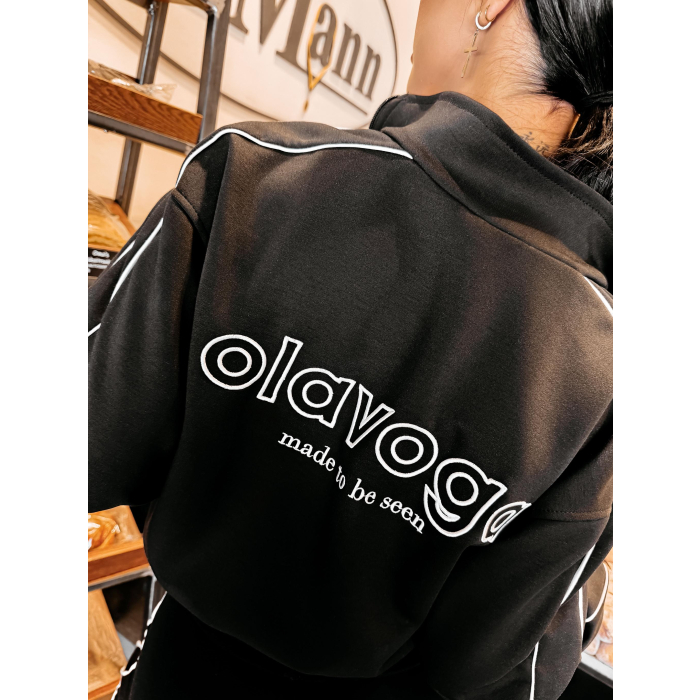 BLUZA DRESOWA DAMSKA NA ZAMEK OLAVOGA ROSEA BLACK