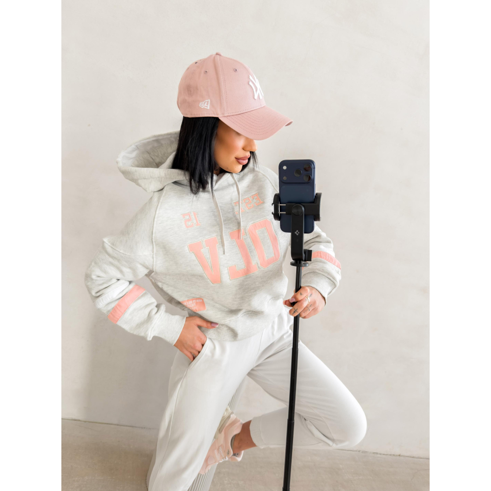 BLUZA DRESOWA DAMSKA OVERSIZE OLAVOGA GRAPE LIGHT GRAY