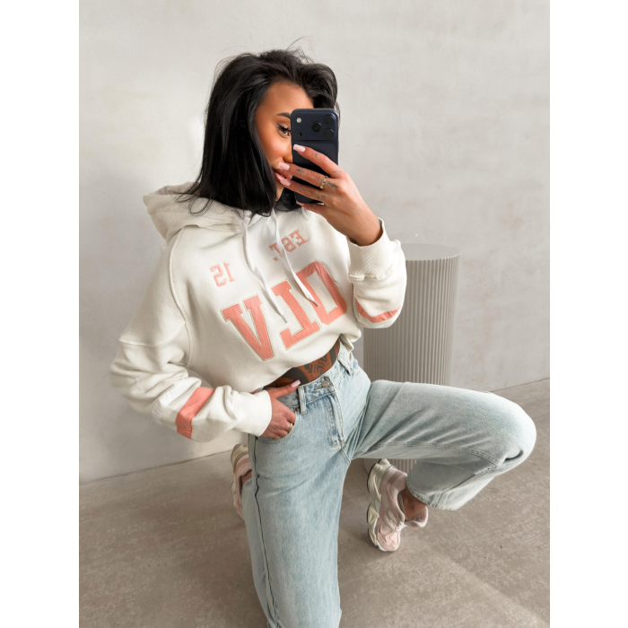 BLUZA DRESOWA DAMSKA OVERSIZE OLAVOGA GRAPE WHITE
