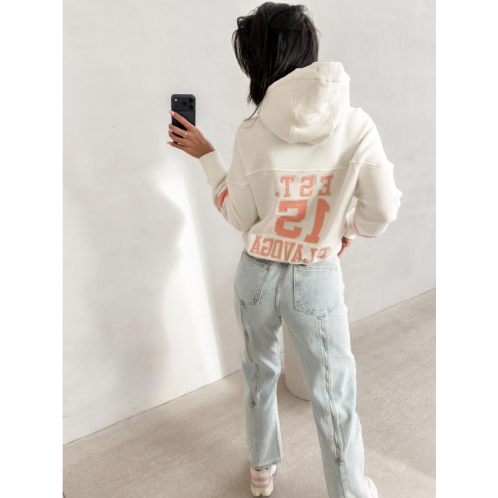 BLUZA DRESOWA DAMSKA OVERSIZE OLAVOGA GRAPE WHITE