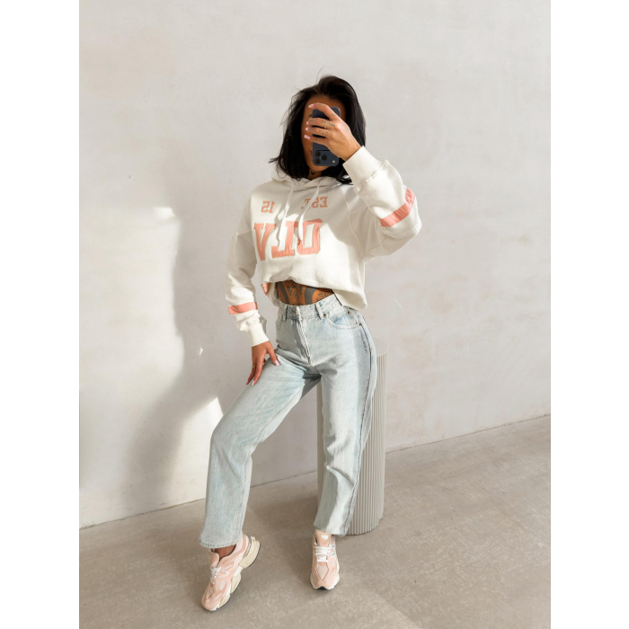 BLUZA DRESOWA DAMSKA OVERSIZE OLAVOGA GRAPE WHITE
