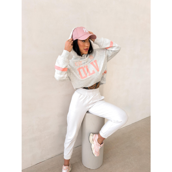BLUZA DRESOWA DAMSKA OVERSIZE OLAVOGA GRAPE LIGHT GRAY