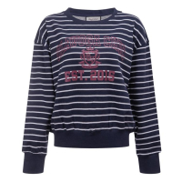 BLUZA DRESOWA DAMSKA OVERSIZE PASKI OLAVOGA TENCI NAVY BLUE