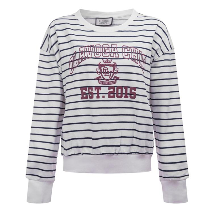 BLUZA DRESOWA DAMSKA OVERSIZE PASKI OLAVOGA TENCI WHITE