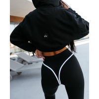BLUZA DRESOWA DAMSKA Z KAPTUREM NA ZAMEK OLAVOGA PADSUI BLACK