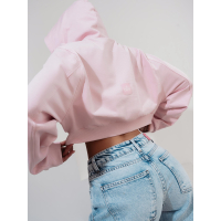 BLUZA DRESOWA DAMSKA Z KAPTUREM NA ZAMEK OLAVOGA PADSUI PINK