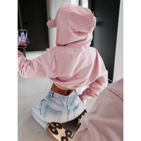 BLUZA DRESOWA DAMSKA Z KAPTUREM NA ZAMEK OLAVOGA PADSUI PINK