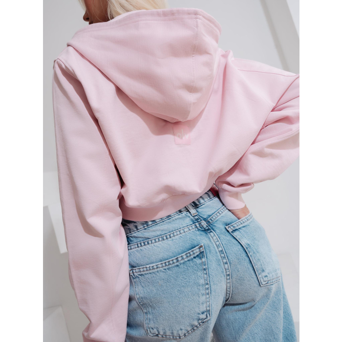 BLUZA DRESOWA DAMSKA Z KAPTUREM NA ZAMEK OLAVOGA PADSUI PINK