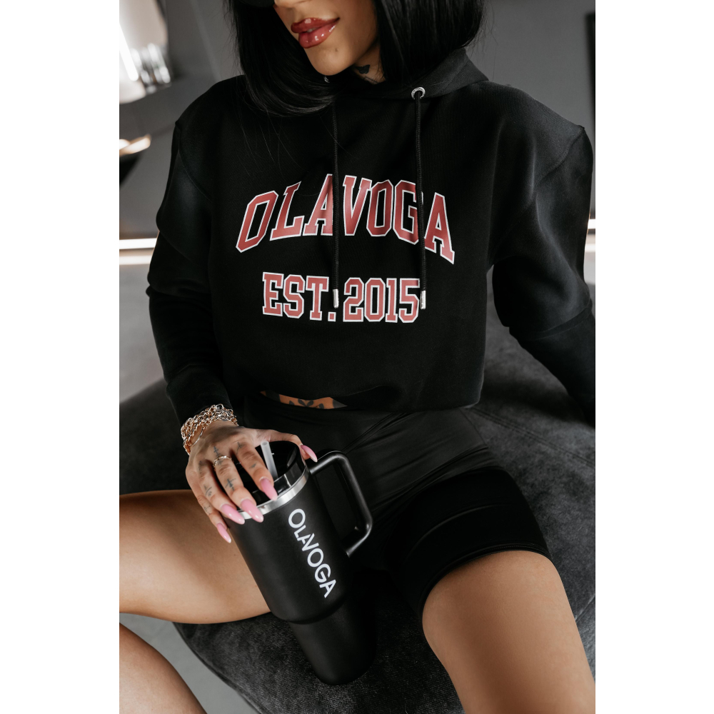 BLUZA DRESOWA DAMSKA Z KAPTUREM OLAVOGA KIRION BLACK BLUZA DRESOWA DAMSKA Z KAPTUREM OLAVOGA KIRION BLACK