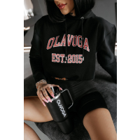 BLUZA DRESOWA DAMSKA Z KAPTUREM OLAVOGA KIRION BLACK