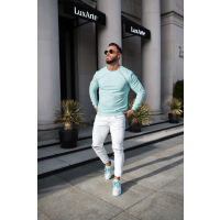 BLUZA MĘSKA BAWEŁNIANA OLAVOGA MEN TENGO LIGHT BLUE