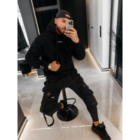 BLUZA MĘSKA BAWEŁNIANA OVERSIZE OLAVOGA MEN VINTA ADORE MATCHY MATCHY BLACK