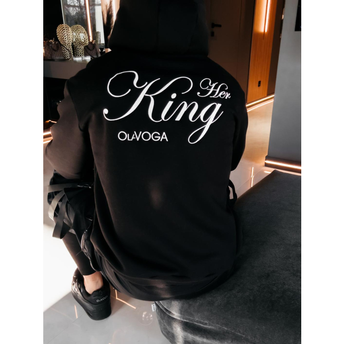 BLUZA MĘSKA BAWEŁNIANA OVERSIZE OLAVOGA MEN VINTA ADORE MATCHY MATCHY BLACK