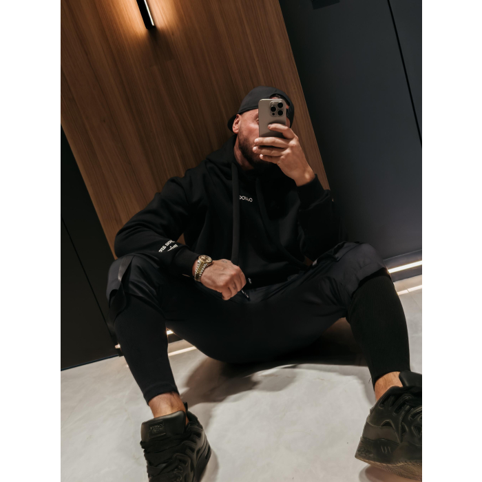 BLUZA MĘSKA BAWEŁNIANA OVERSIZE OLAVOGA MEN VINTA ADORE MATCHY MATCHY BLACK