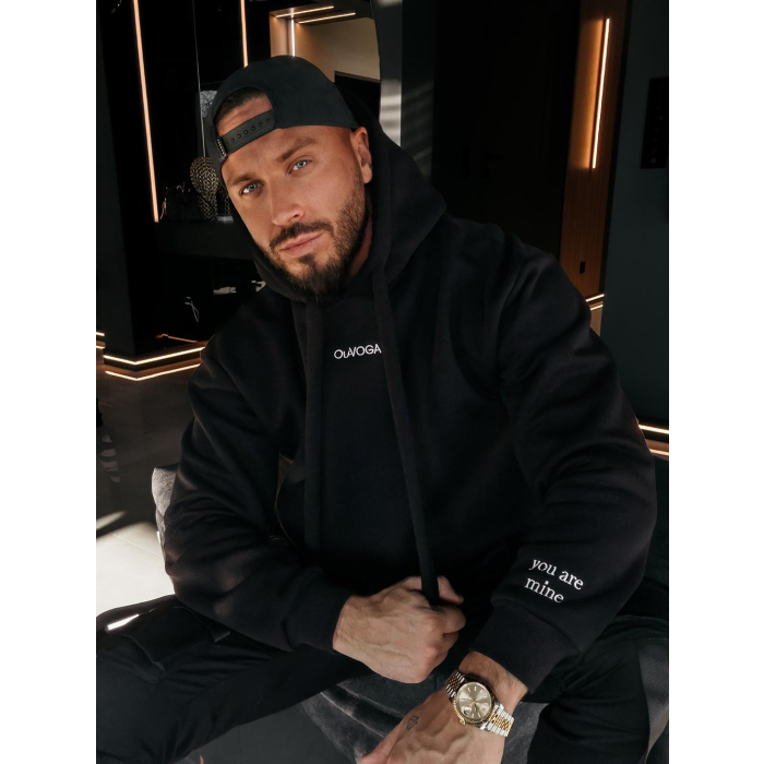 BLUZA MĘSKA BAWEŁNIANA OVERSIZE OLAVOGA MEN VINTA ADORE MATCHY MATCHY BLACK