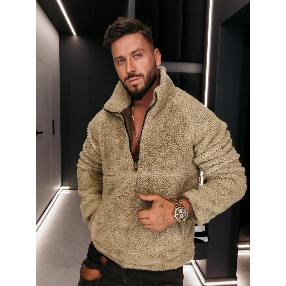 BLUZA MĘSKA OVERSIZE OLAVOGA MEN TEDDY MELLANO BEIGE